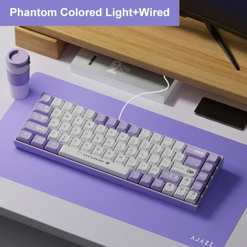 Mechanical Keyboard ABS Keycap 68 Keys Wired Wireless Bluetooth