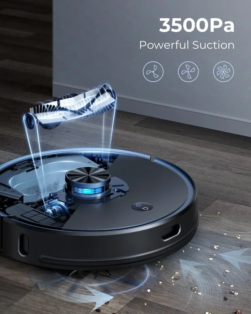 Robot Vacuum and Mop Combo, 3500Pa Robotic Vacuum with 3.5L Self Emptying Station,