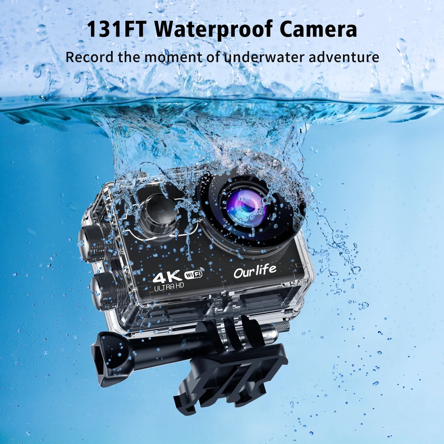 4K Action Camera Ultra HD WiFi 2.0-inch Screen 30M Waterproof