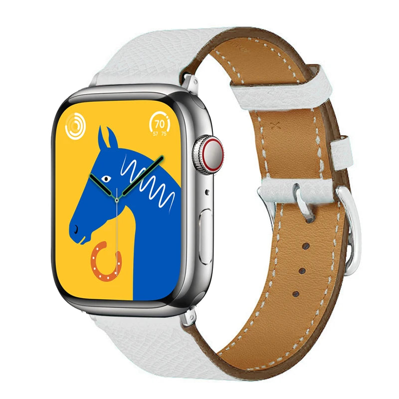 Leather Band For Apple Watch Strap 45mm 45mm 40mm 41mm 38mm 42 Single Tour Bracelet Correa iWatch 3 6 SE 7 8 9 ultra 49mm 2035