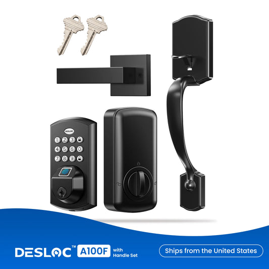 Electronic Keypad Door Lock with Handle Set,Keyless Entry Smart Lock for Front Door,