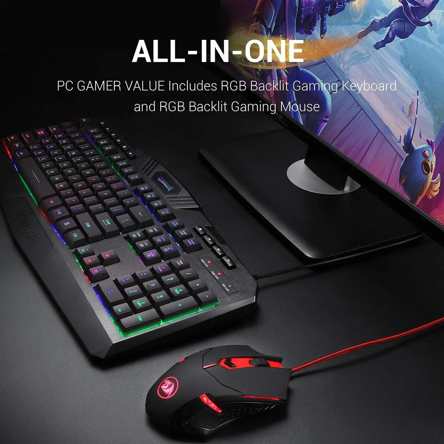 S101 Gaming Keyboard, M601 Mouse, RGB Backlit Gaming Keyboard,