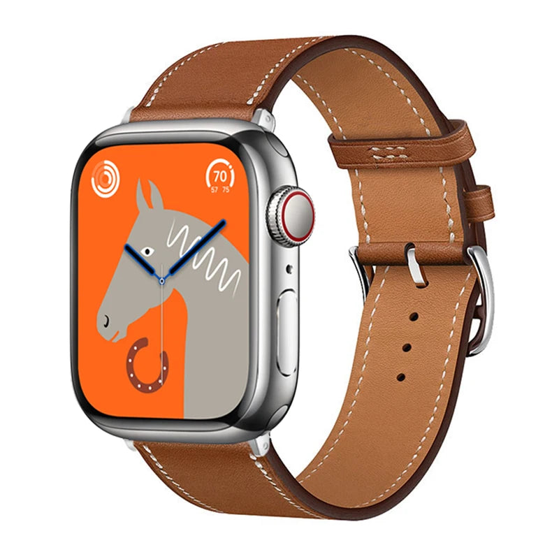 Leather Band For Apple Watch Strap 45mm 45mm 40mm 41mm 38mm 42 Single Tour Bracelet Correa iWatch 3 6 SE 7 8 9 ultra 49mm 2035
