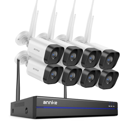 ANNKE WiFi Video Surveillance System with 5MP NVR 3MP IP Cameras Audio Recording Security Cameras AI Detection CCTV Cameras Kit