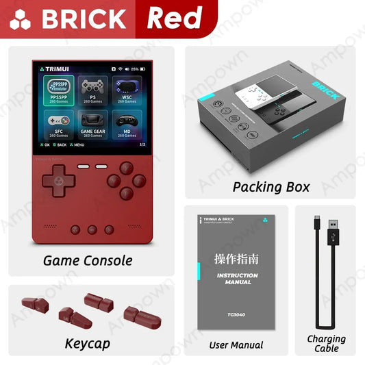 TRIMUI BRICK Handheld Game Console 3.2'' IPS Screen Linux System Trimui UI Metal Back Panel Key