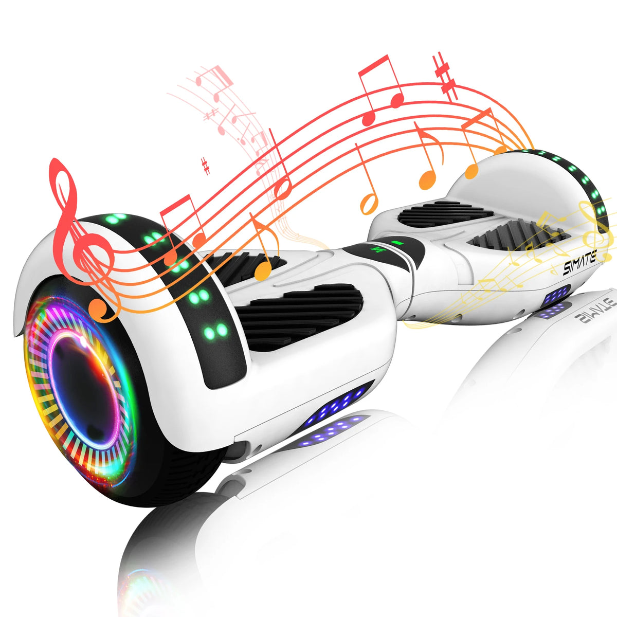 SIMATE Hoverboard With Bluetooth All Terrain LED Lights and APP Control, Gifts for Kids Adults Girls Boys, for All Ages, Self Balancing Scooter
