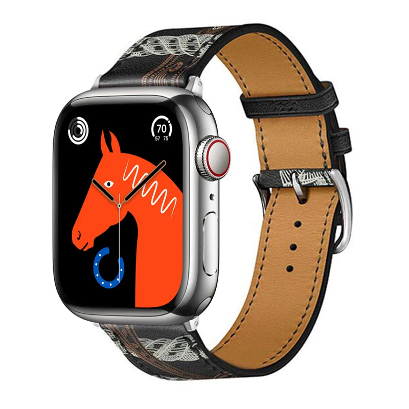 Leather Band For Apple Watch Strap 45mm 45mm 40mm 41mm 38mm 42 Single Tour Bracelet Correa iWatch 3 6 SE 7 8 9 ultra 49mm 2035