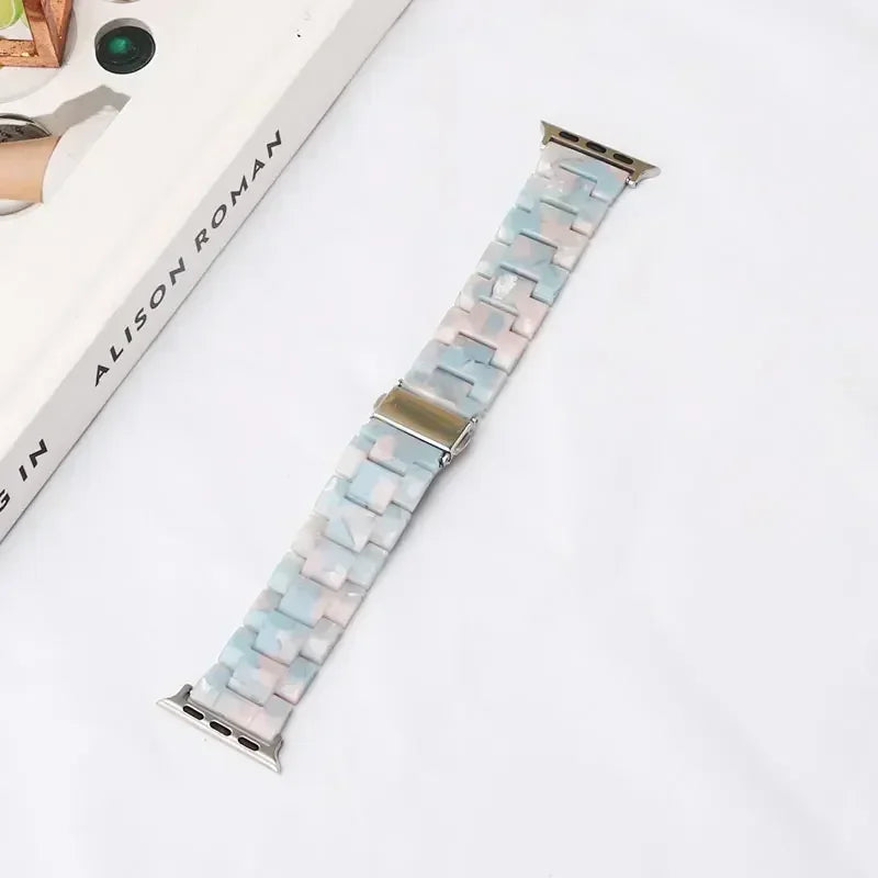 Luxury Resin strap for Apple Watch Ultra 2 Band 49mm 45mm 41mm 40mm 44mm 38mm 42mm Link bracelet iwatch series 9 7 8 6 se 5 4 3