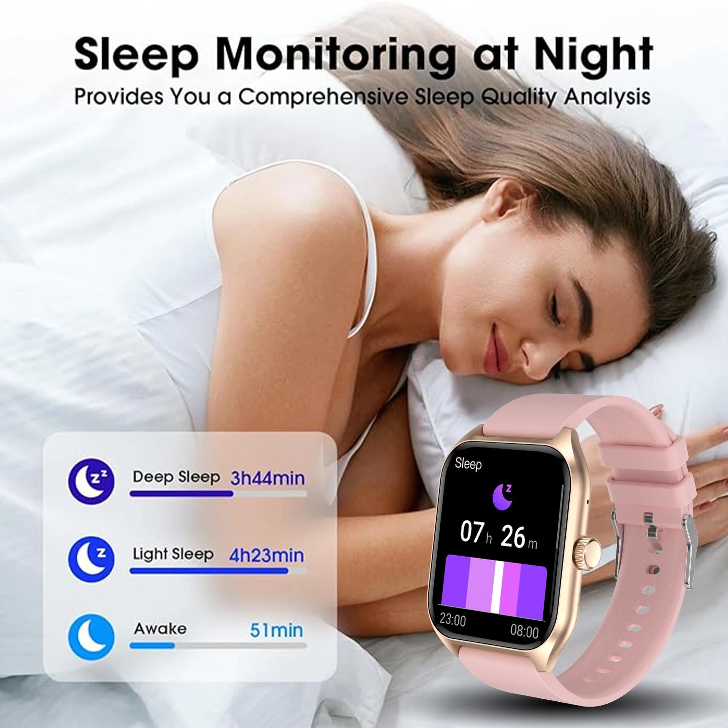 AI Voice Smart Watch for Men Women, HD Screen Activity Trackers