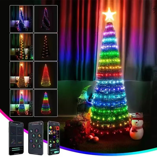 Smart Christmas Tree Lights with Star Topper Christmas LED String Lights