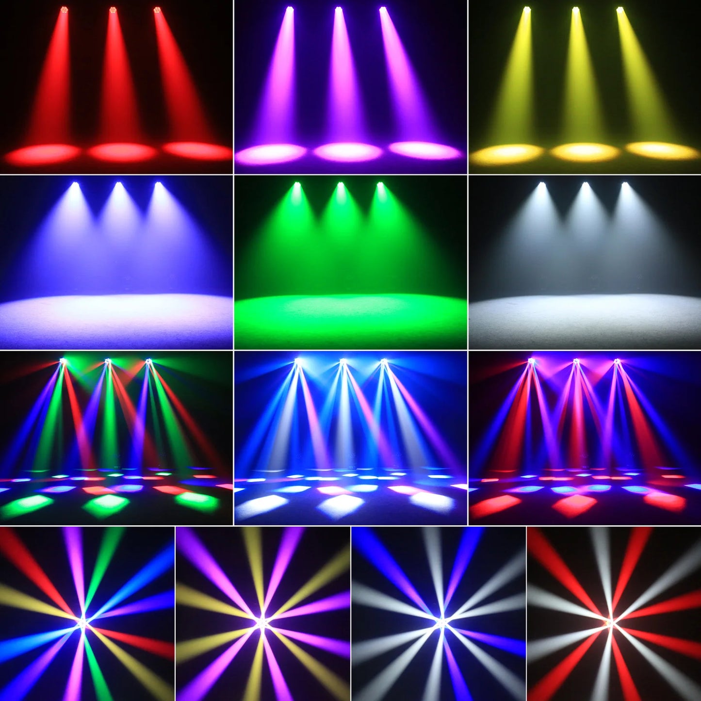Yiflamefly 300W Wash Beam Moving Head Light 7X25W  Zoom Stage Lights  Light For Christmas wedding Party
