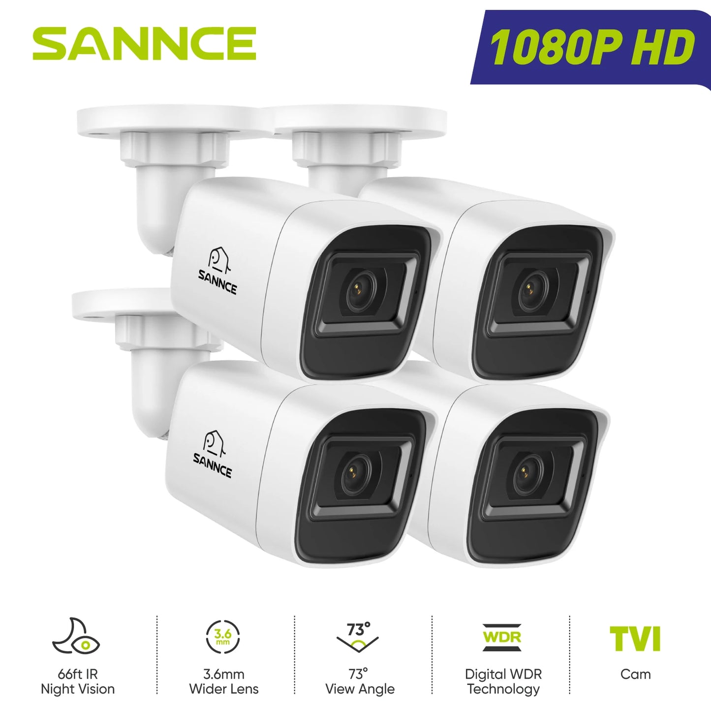 security camera 3.6mm lens 2/4 PCS 1080P bullet cctv camera Home Night Vision auto IR-cut 1080P