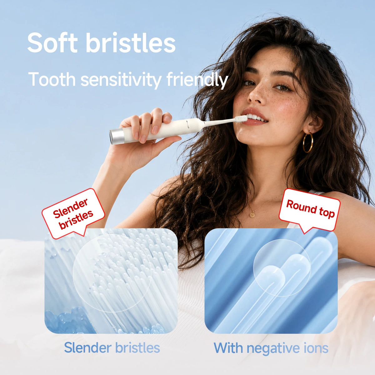DOCO LAB Wave Electric Toothbrush Oscillation Vibration Sonic Electric Toothbrush for Adults USB-C Rechargeable Smart 6 Modes Long Battery Life with 5 Brush Heads