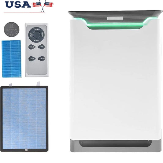 2 in 1 Air Purifier Humidifier HEPA 13 Filter 2000 ft² Coverage Low Noise Air Quality Monitor Auto Mode Remote Control