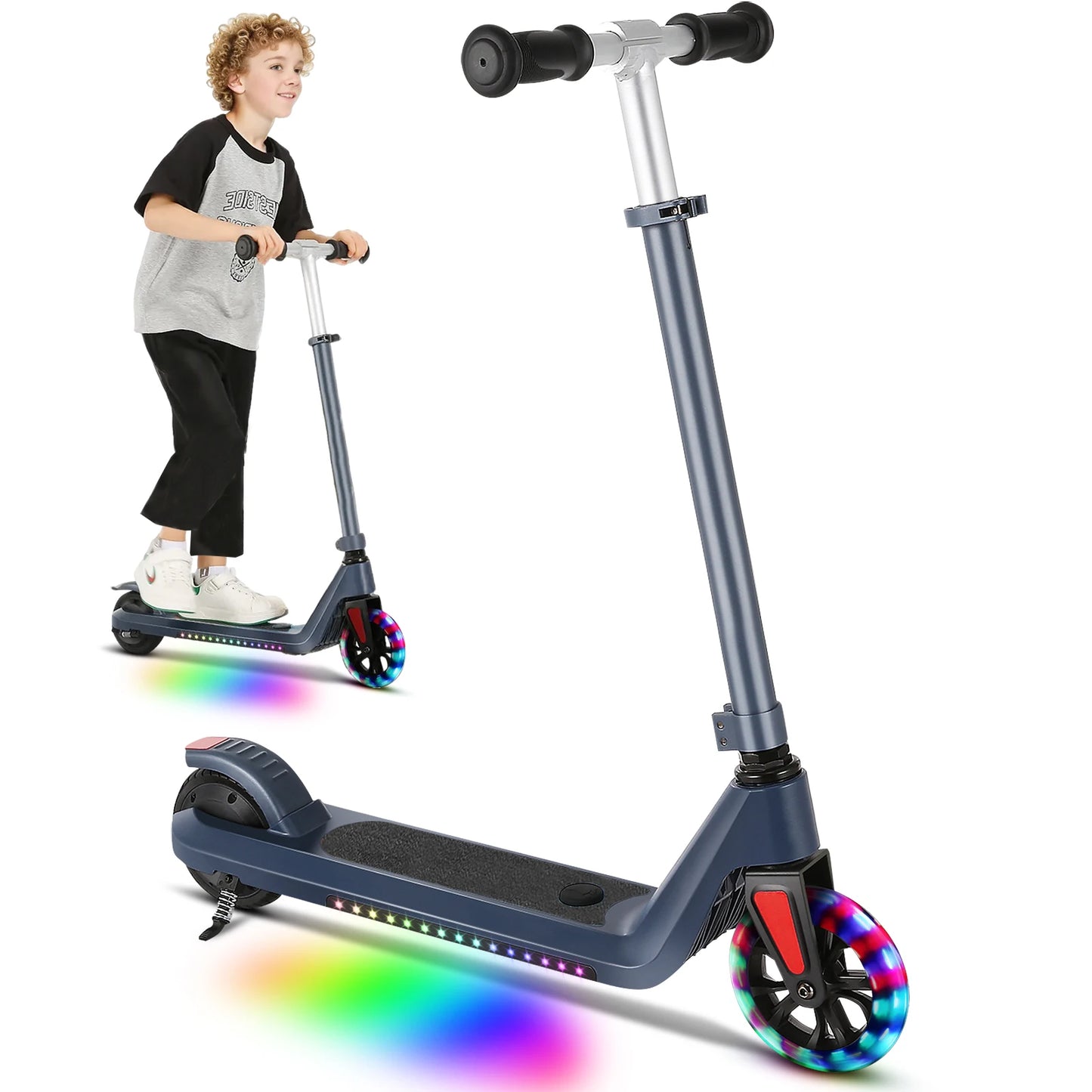 CAROMA Electric Scooter Max 6 MPH 120W Rear Motor For Kid Age 6-12  E-Scooter With Adjustable Height