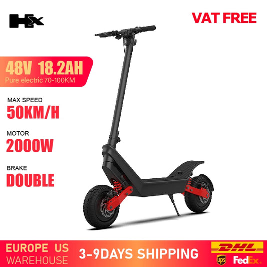 18.2AH Electric Scooter 2000W 50KM/H Foldable Electric Kick E Scooter Dual Motors 11 Inch