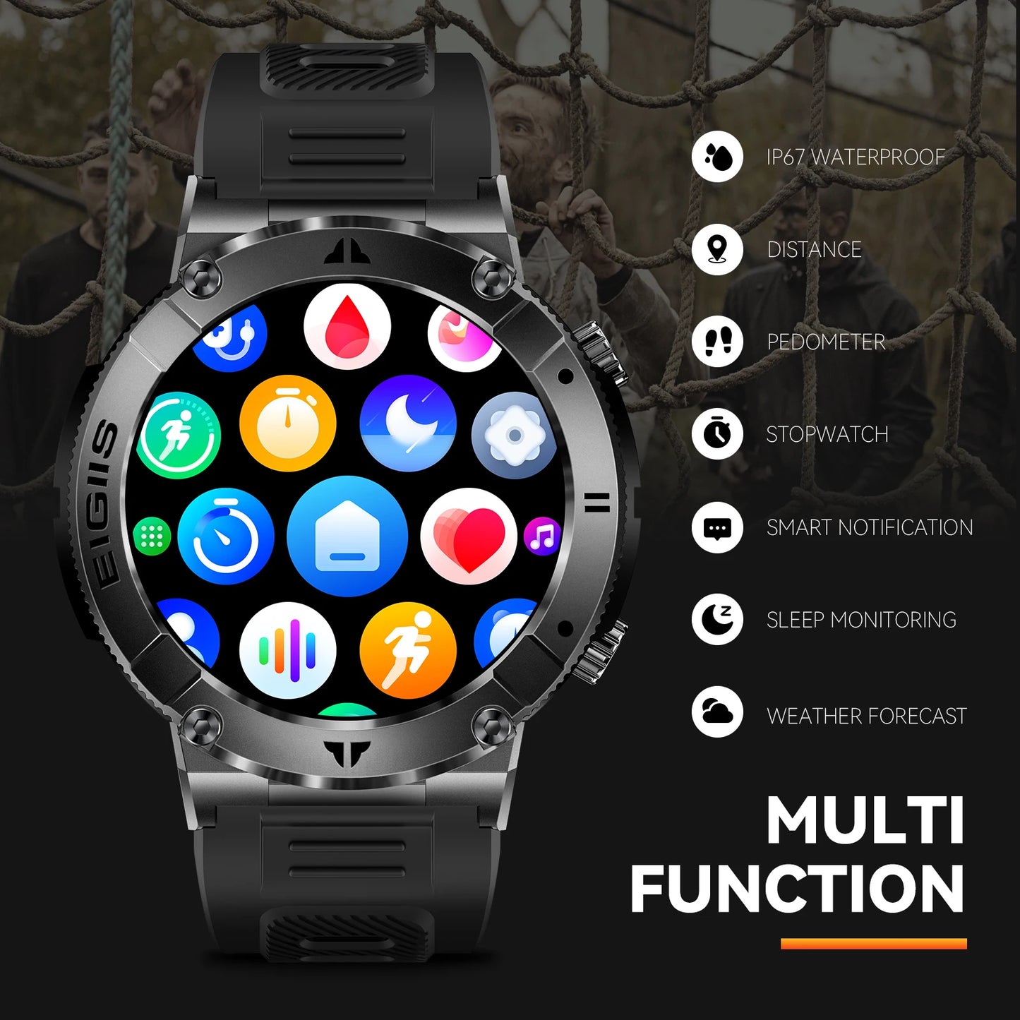 Smart Watch Men TFT Display Bluetooth Call Blood Pressure Sport Fitness Health Monitor