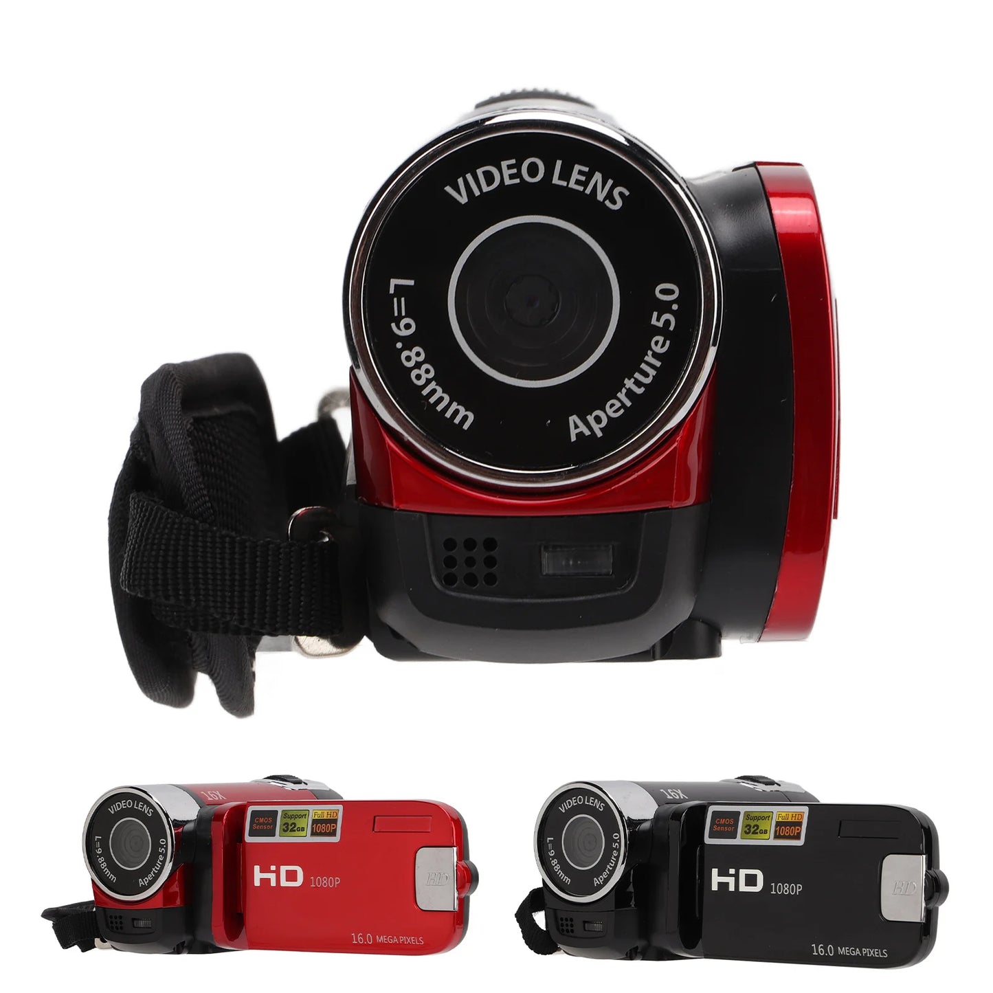 Video Camera Camcorder 270° Rotation Portable Camera Recorder Handheld 16X Zoom Full HD