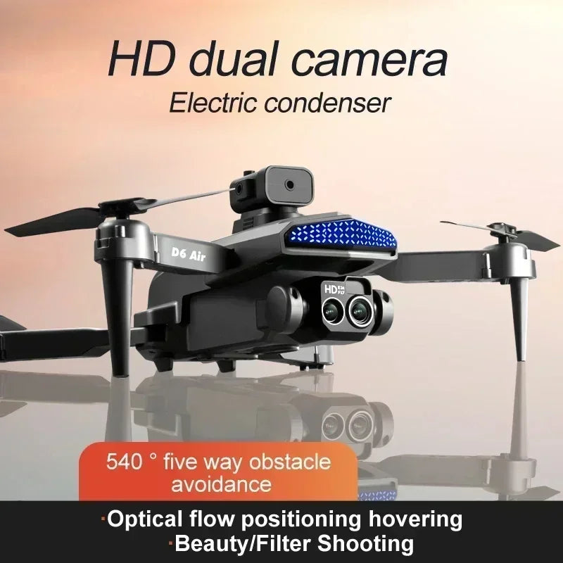 New D6 8K Drone Professional HD Dual Camera Optical Flow Localization Obstacle Avoidance WIFI