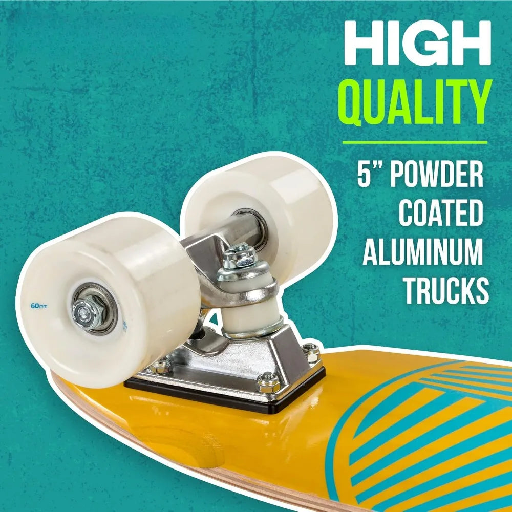 Skateboard -24 Inches -27.5 Inches Sturdy 7-layer Canadian Maple Complete Skateboard -60mm PU Wheels with High-speed ABEC