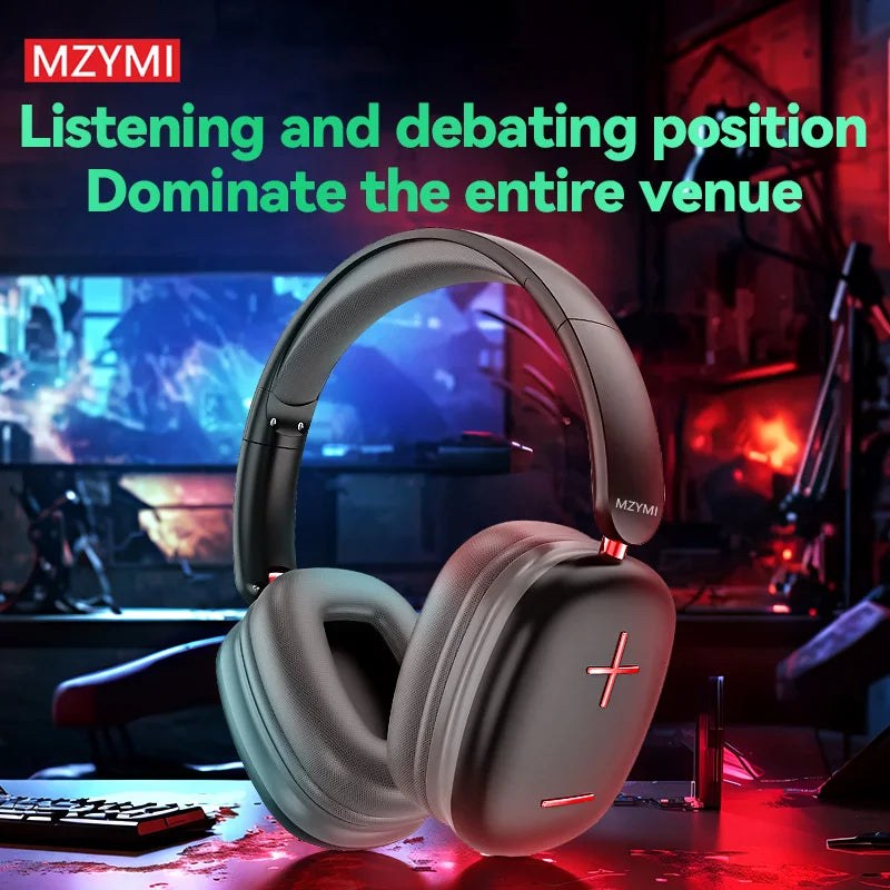 MZYMI Bluetooth5.3 Headband Headphones B300 Wireless Headset 3.5mm Socket Waterproof Sport Earphones With Mic For Phone PC