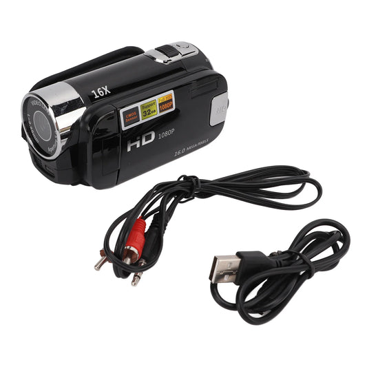 Video Camera Camcorder 270° Rotation Portable Camera Recorder Handheld 16X Zoom Full HD