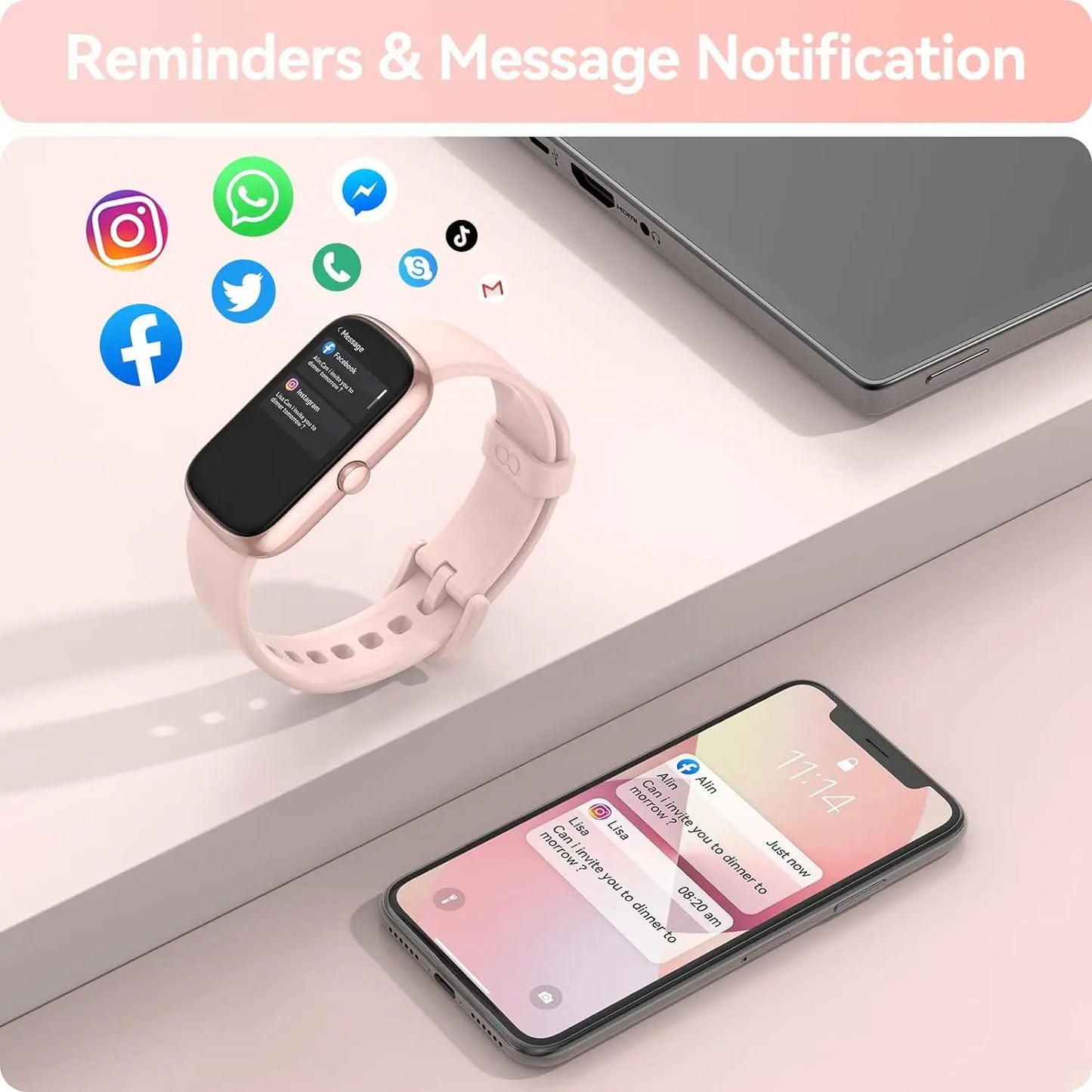 Fitness Tracker with Heart Rate Blood Oxygen Sleep Monitor, IP68 Waterproof Activity , smart Watches for Women Men