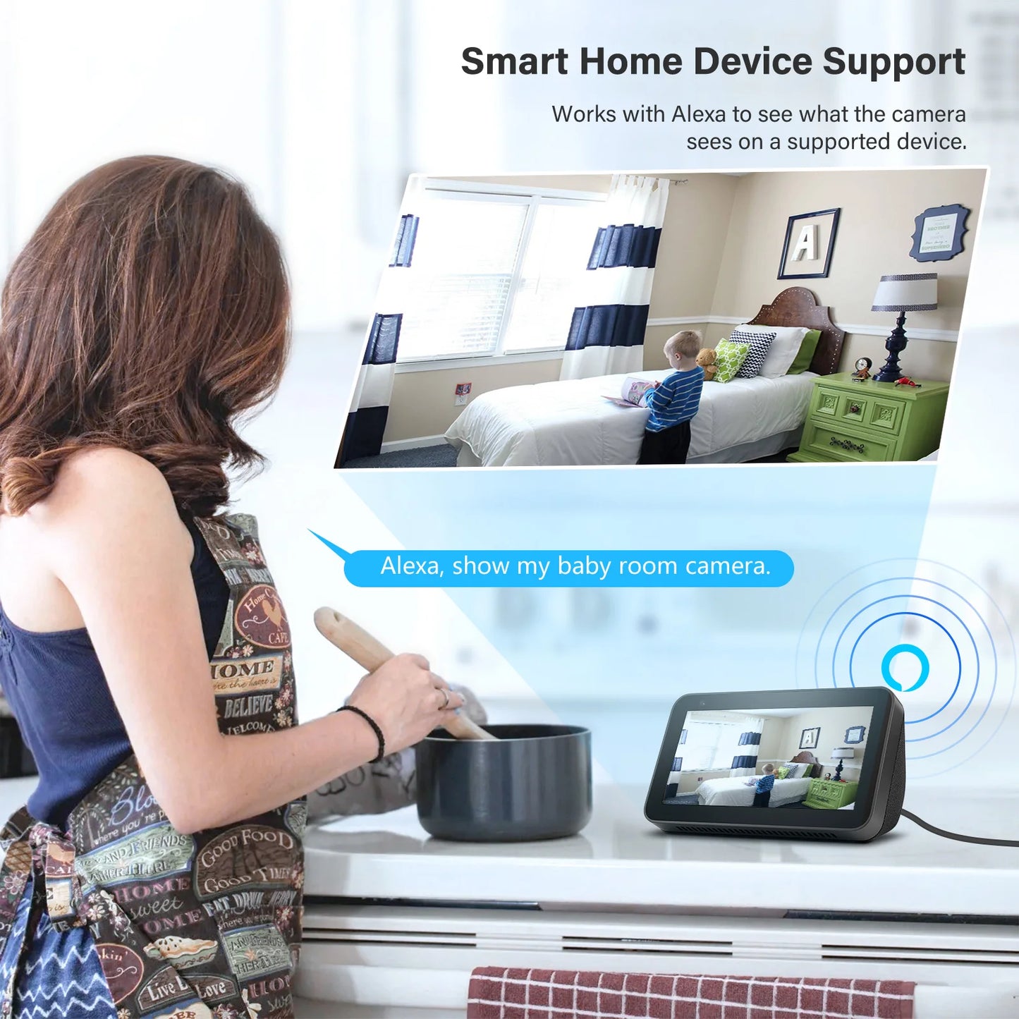 Indoor WiFi Home Security Camera 2-Way Audio Monitor