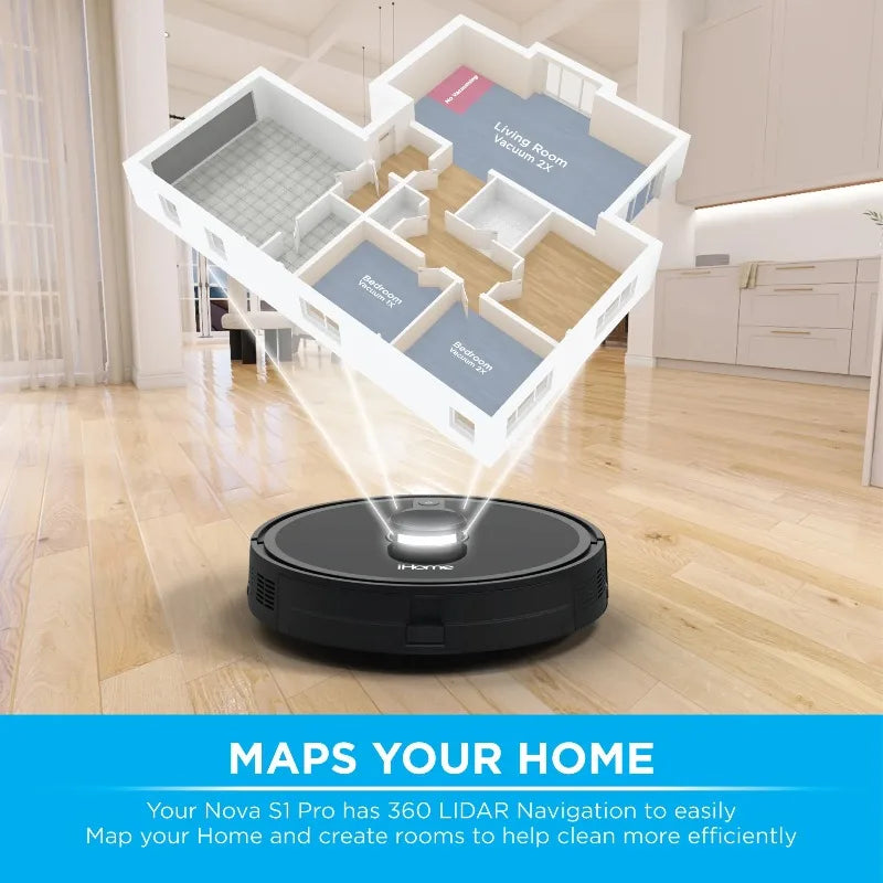 AutoVac Nova S1 Pro Self Empty Robot Vacuum, LIDAR Mapping, 150 Min Runtime, Strong Suction, New