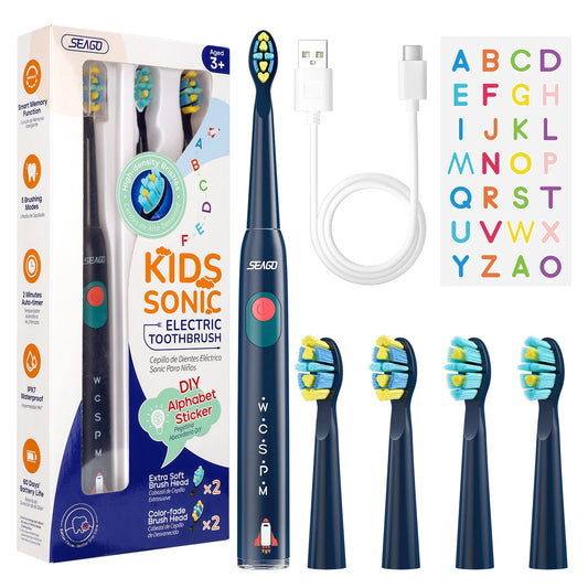 Kids Electric Toothbrush for 6+Years 5 Modes Rechargeable Waterproof
