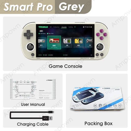 Trimui Smart Pro Handheld Game Console 4.96'' IPS Screen Linux System Joystick RGB Lighting