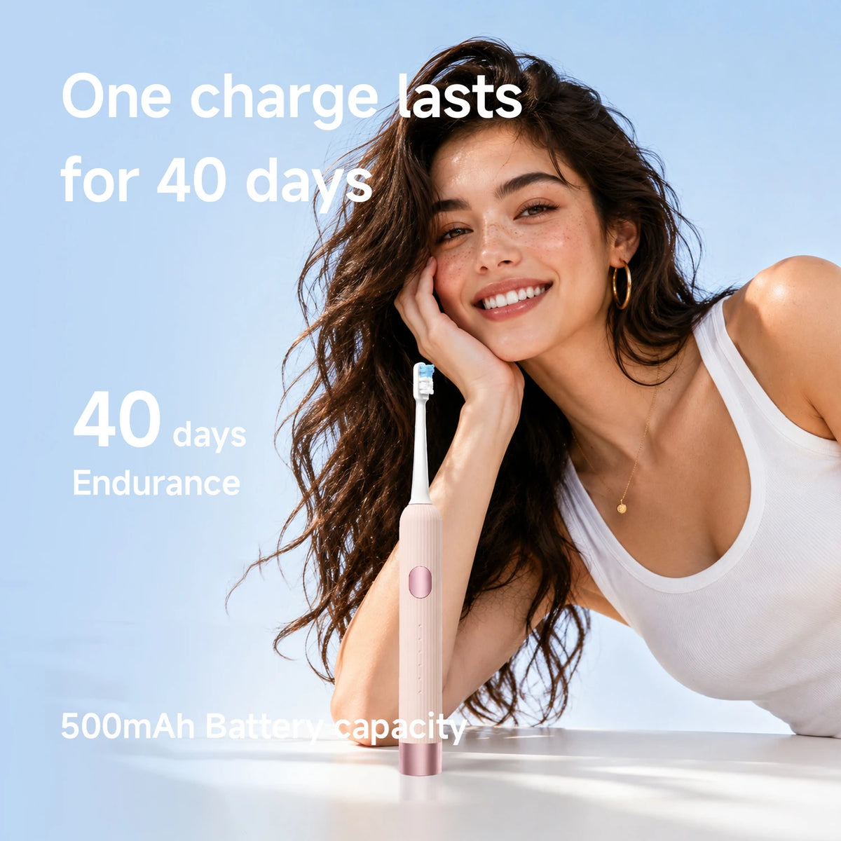DOCO LAB Wave Electric Toothbrush Oscillation Vibration Sonic Electric Toothbrush for Adults USB-C Rechargeable Smart 6 Modes Long Battery Life with 5 Brush Heads