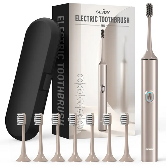 Electric Toothbrush with 8 Brush Heads 4 Modes 3 Adjustable Speeds for Adults