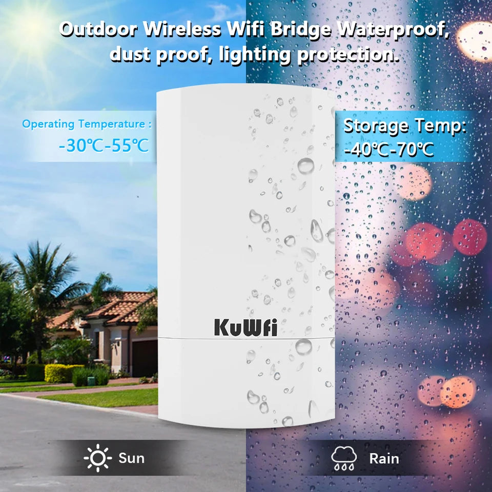 Outdoor WiFi Bridge Wireless Router Repeater Signal Amplifier