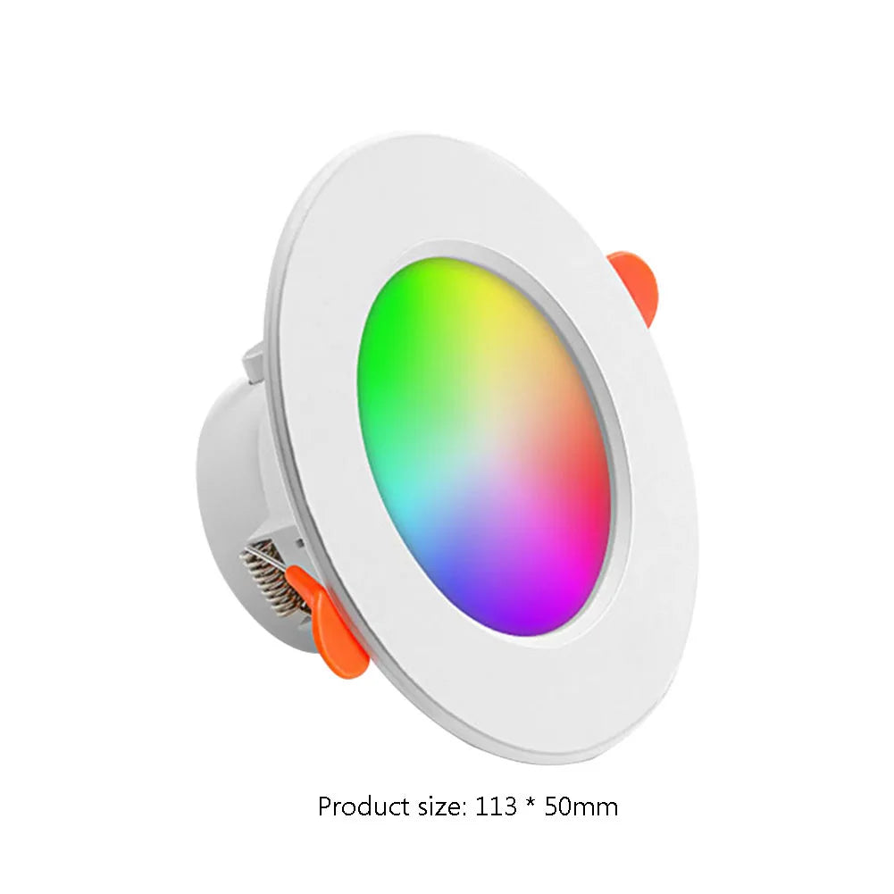 1-16PCS 10W Smart LED Downlight Bluetooth Ceiling Lamp  Remote Control Color Changing light for Google Alexa Hom
