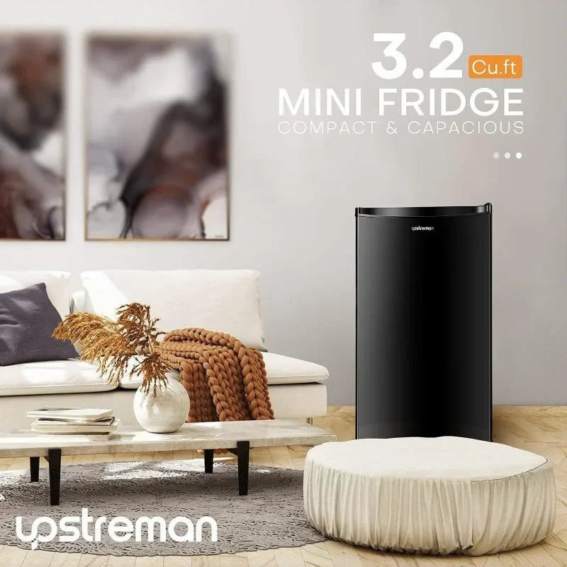 3.2 Cu.Ft Mini Fridge with Freezer, Single Door,