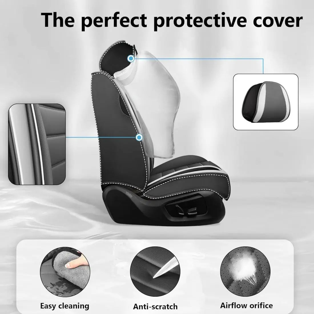 Car seat covers, 2-piece front seat set, universal version, suitable for SUVs,sedans,