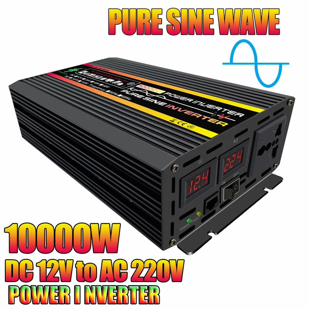 10000W/12000W Car Inverter LCD Display Vehicle Smart Inverter