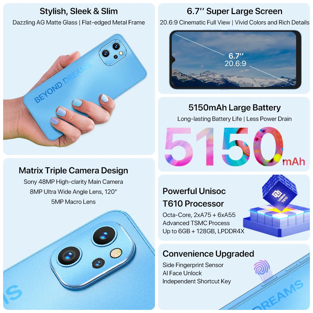 Pro Android Smartphone AI Triple Camera Full Display