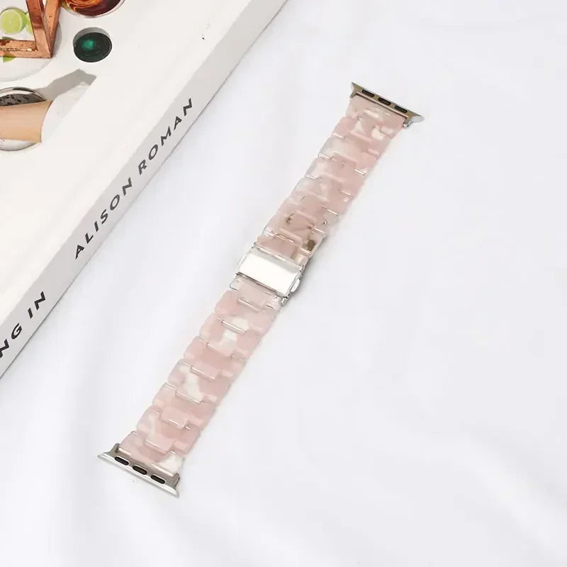 Luxury Resin strap for Apple Watch Ultra 2 Band 49mm 45mm 41mm 40mm 44mm 38mm 42mm Link bracelet iwatch series 9 7 8 6 se 5 4 3