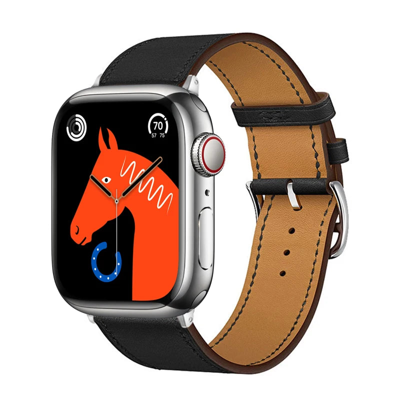 Leather Band For Apple Watch Strap 45mm 45mm 40mm 41mm 38mm 42 Single Tour Bracelet Correa iWatch 3 6 SE 7 8 9 ultra 49mm 2035