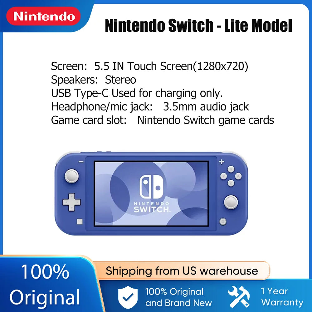Nintendo Switch Lite Game Console 5.5 inch LCD Touch Screen 32GB Bluetooth