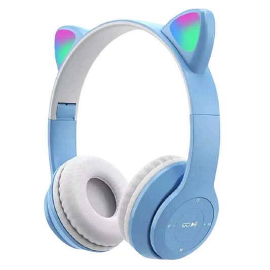 Wireless Headphones Cat Ear Bluetooth-Compatible Helmets Glow Light