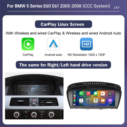 Wireless CarPlay Touch Screen For BMW 5 Android Auto Monitor Radio Player