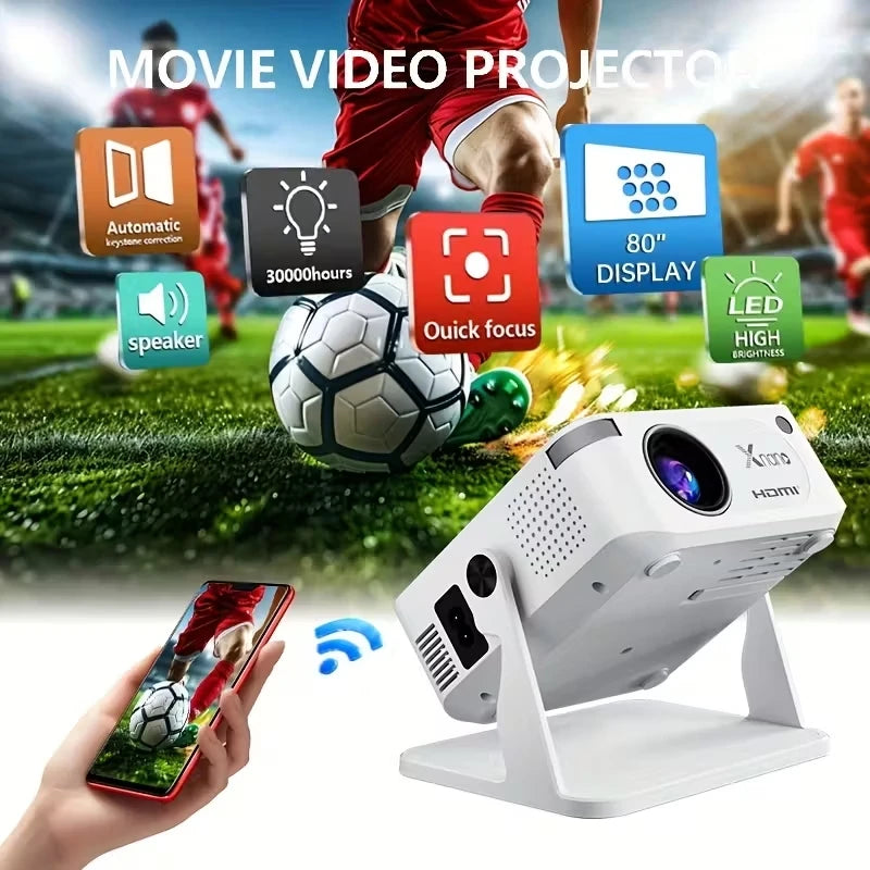 HA109 Mini Projector Android11 WiFi6  720P Built-in App Mirror SmartPhone for 1080P 4K Video Home Cinema
