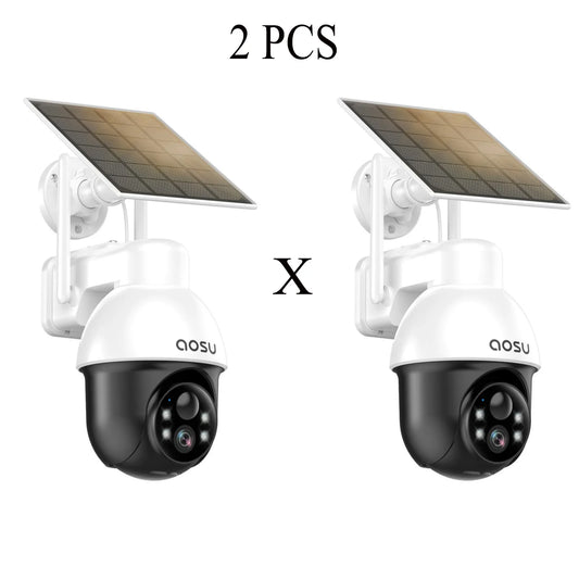 3MP PTZ Solar Security Camera 5000mAh Battery Wireless 2.4Ghz WIFI