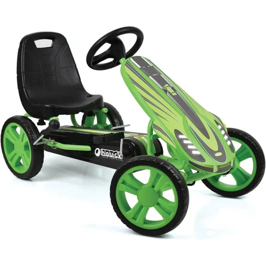 Speedster Pedal Go-Kart for Kids Ages 4-8 with Adjustable Bucket Seat,