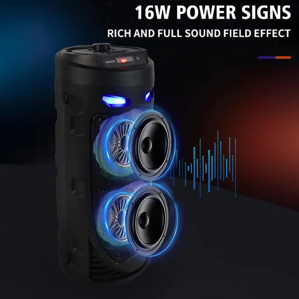 Wireless Bluetooth Speaker With Wired Microphone & Remote Control Column Big Power Party Speakers Loudspeaker For Family Karaoke