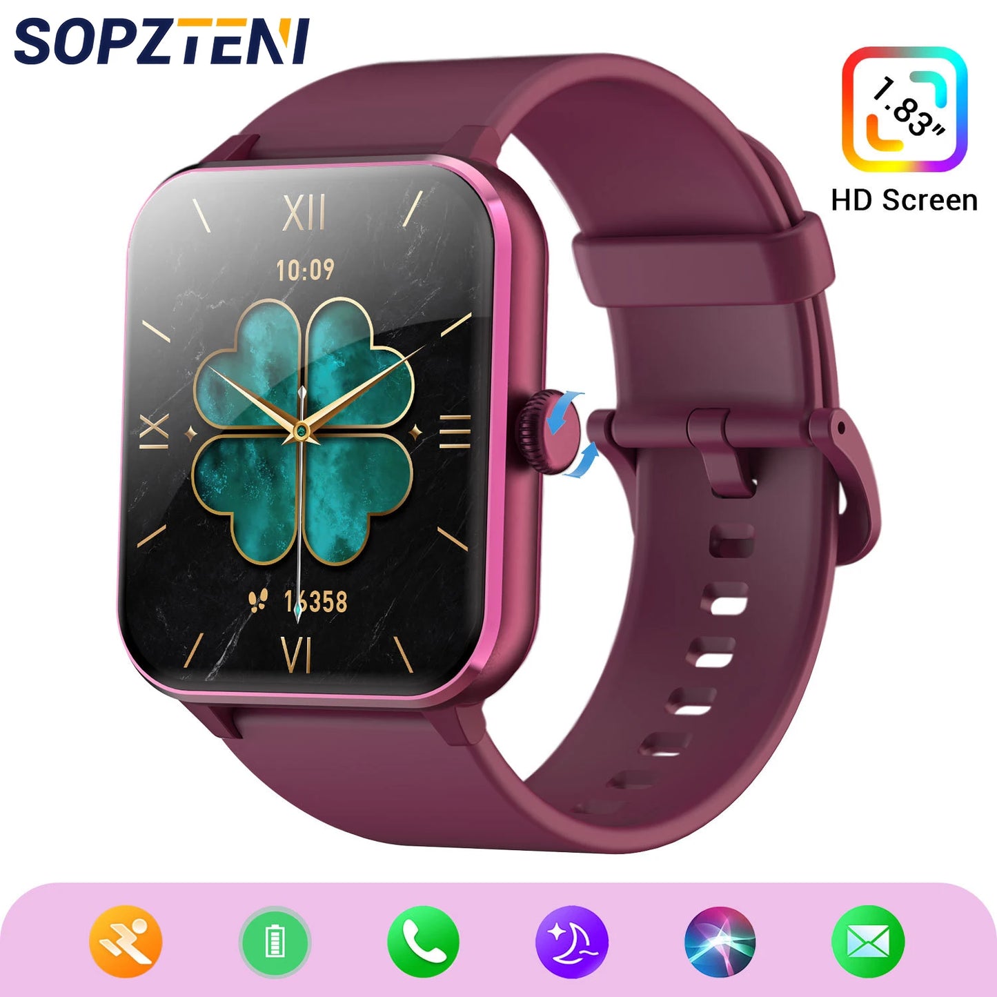 Bluetooth Call Smartwatch 1.85'' HD Display Fitness Sport Watch Heart Health Sleep