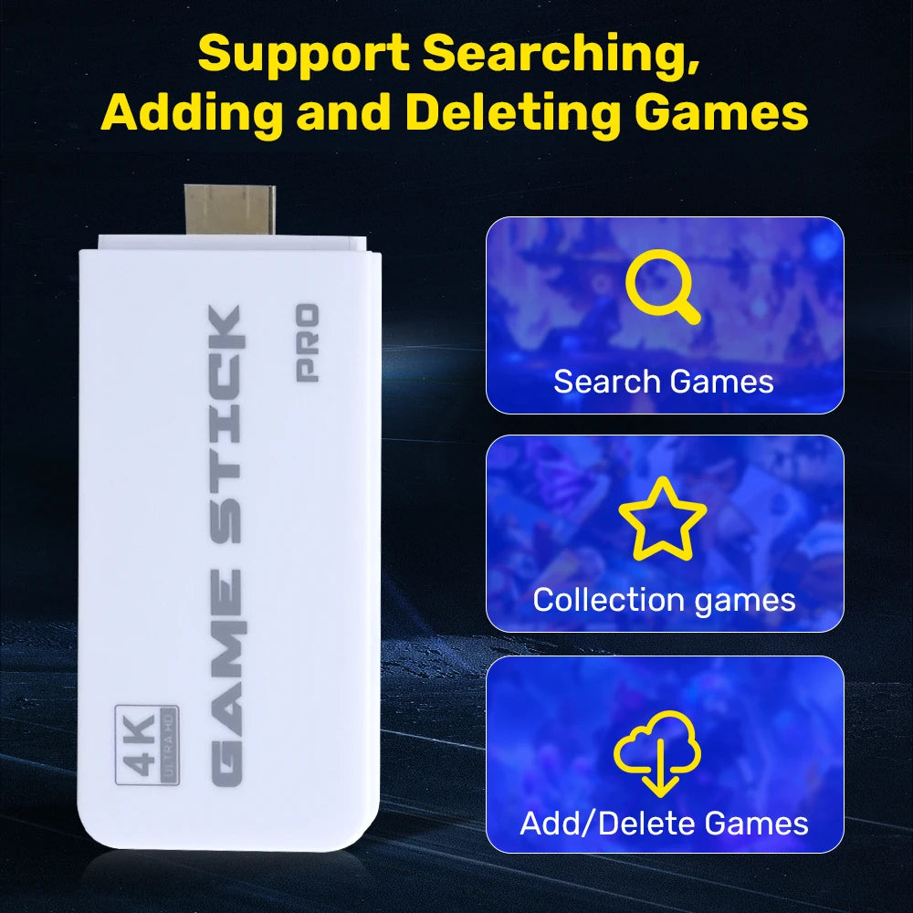 M15 Game Stick 64G Video Game Console 4K UHD Output with 30000+ Retro Games for PS1